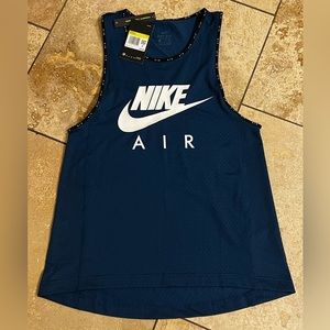 Blue Black White NIKE AIR Running Gym Work Out Tank Muscle Shirt Small